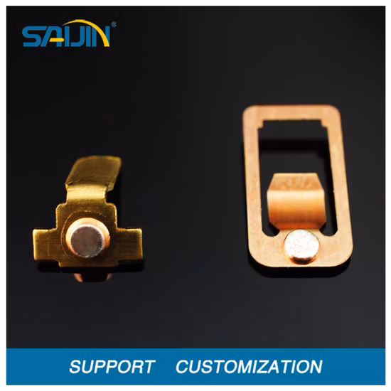 Electrical Silver Inlay Terminal Contact Part Brass Switch Socket Stamping Part Silver Copper Bimetal Contact Part